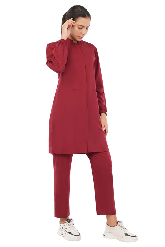 Modest Front Open Womens Scrub